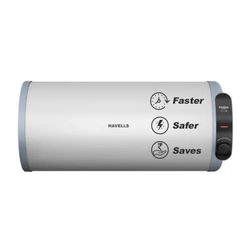 Image of Havells Fabia Slim 25L Horizontal Right Storage Water Heater(Geyser)|Faster Heating|Safer to use|Saves electricity|Anti 