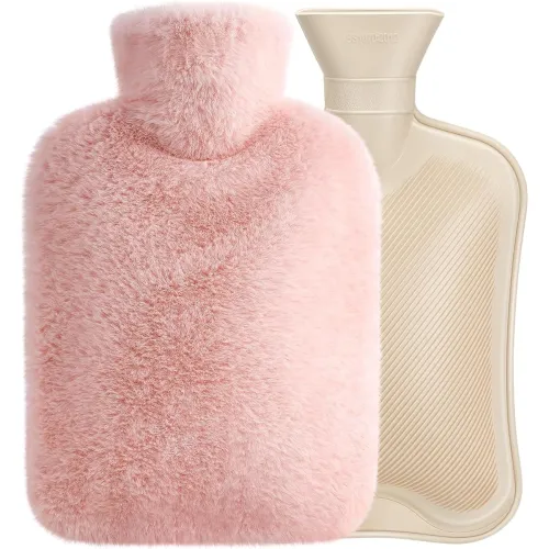 Image of Hot Water Bottle with Soft Cover 2000ml for Pain Relief 