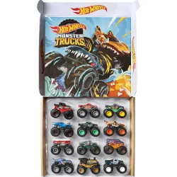 Hot Wheels® Monster Trucks, Set of 12 1:64 Scale Die-Cast Toy Trucks for Kids and Collectors, Styles May Vary​​​