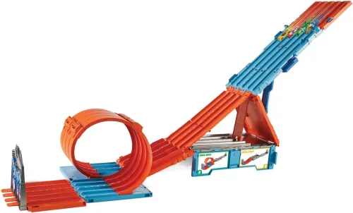 Image of HOT WHEELS Race Crate with 3 Stunts in 1 Set Portable Storage (Multicolor)