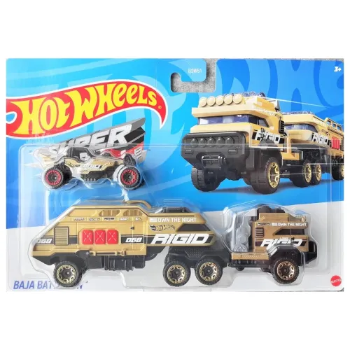 Image of Hot Wheels Super Rigs Baja Battalio, Transporter Vehicle With 1 1:64 Scale Car