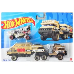 Hot Wheels Super Rigs Baja Battalio, Transporter Vehicle With 1 1:64 Scale Car 3+ Years Age, Multicolor
