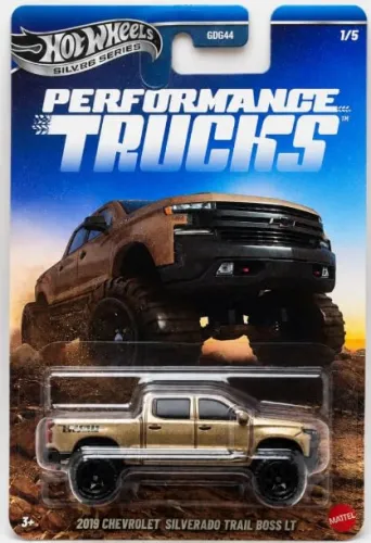 Image of Hot Wheels Toy Car or Van 1:64 Scale 2019 Chevrolet Silverado Trail BOSS LT Die-Cast Surf’s Up Vehicle 