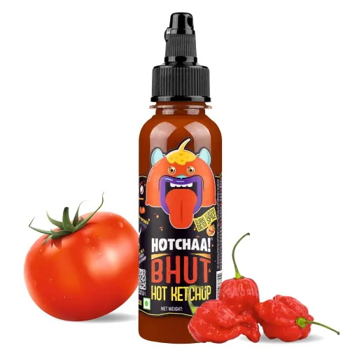 Image of HOTCHAA Bhut Hot Ketchup 170g - Smoky Bhut Jalokia, Bold, Tangy, All in 1