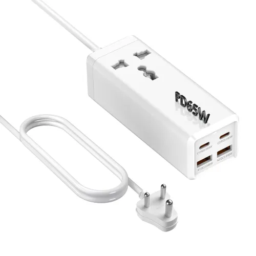 Image of Hoteon 65W Type C Extension Board, Small Power Strip With PD & QC3.0 Port, Universal Single Socket With Surge Protection