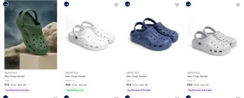 Image of HOTSTYLE Men’s Clogs starting at ₹74