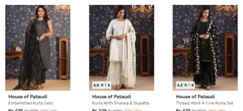 Image of House of Pataudi women kurta's up to 89% Discount
