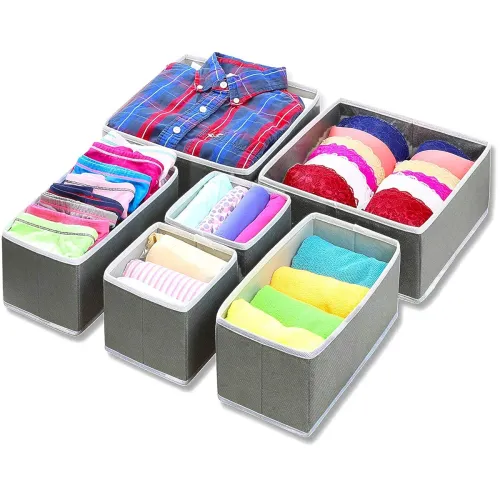 Image of House of Quirk Foldable Cloth Storage Box Closet Dresser Drawer Organizer Cube Basket Bins Containers 