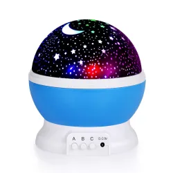 House of Quirk Plastic Night Light Lamps for Bedroom 360 Degree Rotating Star Projector Lights Color Changing LED for Ki
