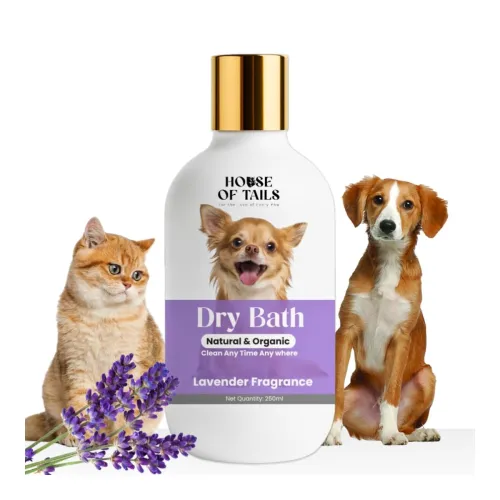 Image of House of Tails Pet Dry Bath Shampoo Waterless Spry for Dogs & Cats No-Rinse Formula Coat Cleans, Deodorizes & Refreshes 