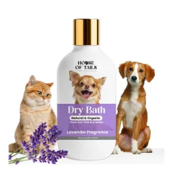 House of Tails Pet Dry Bath Shampoo Waterless Spry for Dogs & Cats No-Rinse Formula Coat Cleans, Deodorizes & Refreshes 