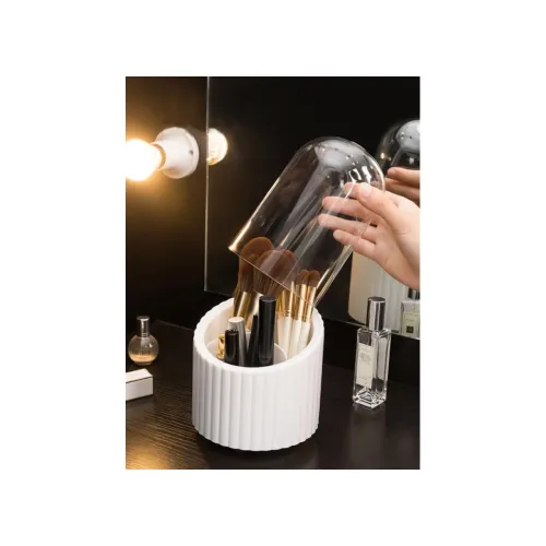 Image of House of Vipa 360° Rotating Makeup Brush Holder, Cosmetic Brush Storage Box, Dressing Table Makeup Organizer, Makeup Pou