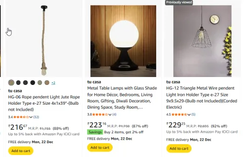 Image of Household Light & Lamp Minimum 80% Discount