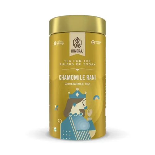 Image of House of Hindraj Chamomile Rani Herbal Tea 18 Pyramid tea Bags Chamomile Flowers, Individually Wrapped, Gluten?Free, Caf