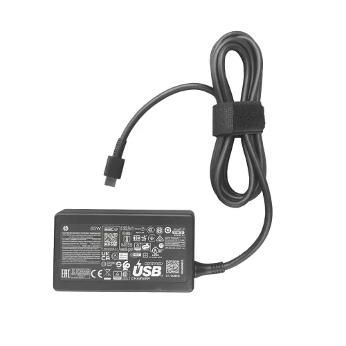 Image of HP 65W USB-C pin Laptop Adapter with for HP EliteBook 830 G8 and ProBook 430 G8 Models with Power Cord (1P3K6AA)