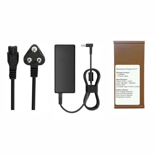 Image of HP 65W 45W Blue Tip Replacement Laptop Charger