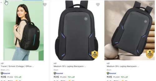 Image of Hp Backpack Starting @ ₹315