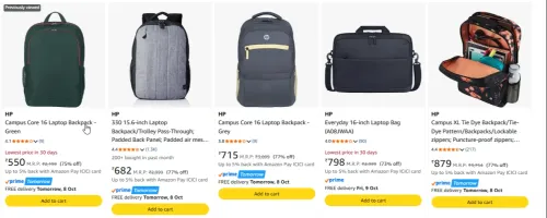 Image of HP Backpack upto 77% Discount