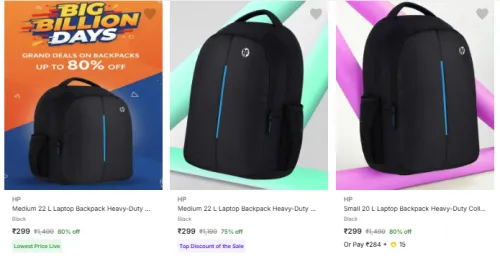 Image of HP Bagpack Starting @ ₹299