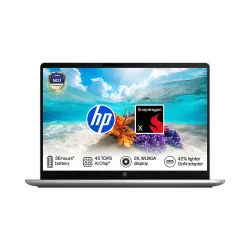 HP Omnibook 3, Snapdragon X Processor 45 TOPS (16GB LPDDR5x,512GB SSD) 2K WUXGA, Anti-Glare, 14''/35.6cm, Win 11, M365*Office 24,Silver,1.42kg, hz0026QU, Lighter mini Charger, FHD IR Camera,...