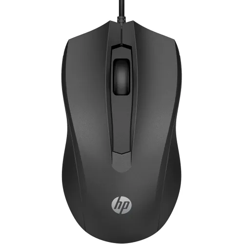 Image of HP Wired Mouse 100 - Precise Optical Sensor with 1600 DPI - Easy USB Connection - Ambidextrous Design - 3 Button Control