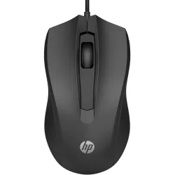 HP Wired Mouse 100 - Precise Optical Sensor with 1600 DPI - Easy USB Connection - Ambidextrous Design - 3 Button Control