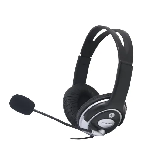 Image of HP Wired On Ear Headphones with Mic with 3.5 Mm Drivers, in-Built Noise Cancelling, Foldable and Adjustable