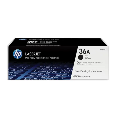 Image of HP 36A Black Original Laserjet Toner Cartridge (Dual Pack)