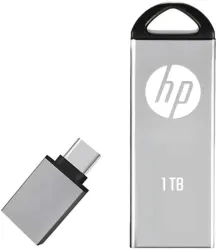 HP DS V220w 1 TB OTG Drive Compatible with Audio Player, Television, Netbook, Tablet USB 2.0 Metal Case (Silver, Type A to Micro USB)