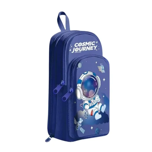 Image of HR INTERNATIONAL Canvas Astronaut Pencil Case – Blue