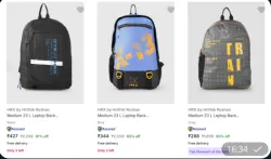 Hrx By Hrithik Roshan Backpacks Starting at just ₹288