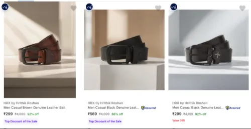 Image of HRX by Hrithik Roshan Belts at minimum 86% Discount
