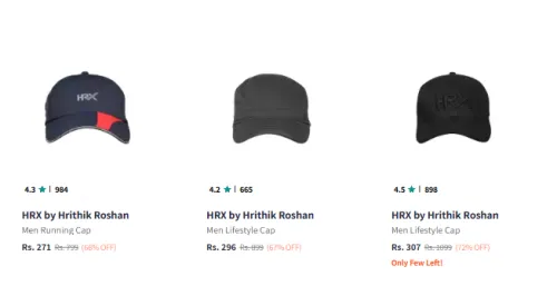 Image of HRX by Hrithik Roshan Caps Starting at ₹271