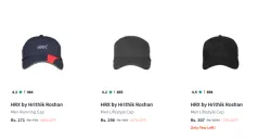 HRX by Hrithik Roshan Caps Starting at ₹271