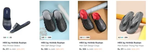 Image of Hrx By Hrithik Roshan Flip Flops at minimum 83% Discount