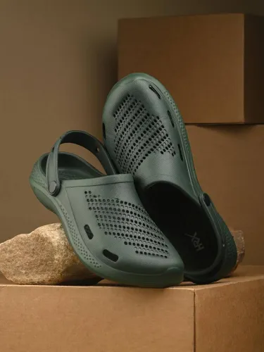 Image of HRX by Hrithik Roshan Men Clogs Sandal (Green , 8)