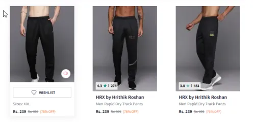 Image of HRX by Hrithik Roshan Men's Trackpants Starting at ₹239