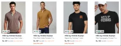 HRX By Hrithik Roshan Mens T-shirts Starting at ₹187