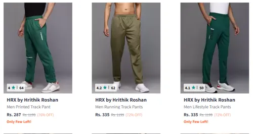Image of hrx by hrithik roshan Men Trackpants Minimum 70% Discount