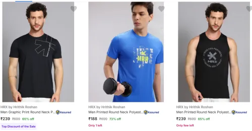 Image of HRX by Hrithik Roshan Men's Clothing Upto 65% Off