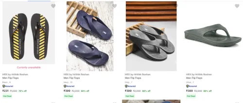 Image of Hrx By Hrithik Roshan Men’s Flip Flops Upto 86% Off