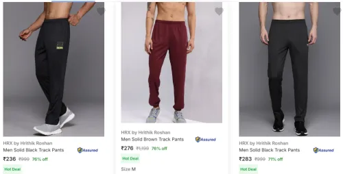 Image of Hrx By Hrithik Roshan Mens Track Pants Upto 76% Discount