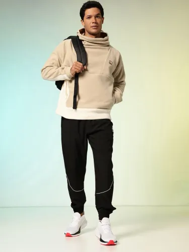 Image of HRX by Hrithik Roshan Colourblocked Hooded Outdoor Sweatshirt