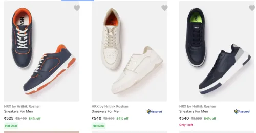 Image of HRX by Hrithik Roshan Sneakers Minimum 80% Discount