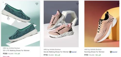 Image of HRX by Hrithik Roshan Walking Shoes For Women Starting @ ₹599