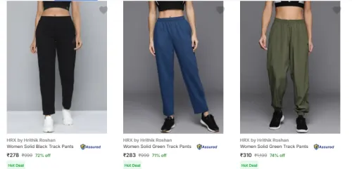 Image of Hrx By Hrithik Roshan Women's Pants starting @ ₹278