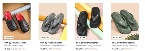 Image of HRX by Hrithik Roshan Clogs & Flip flop up to 90% Discount