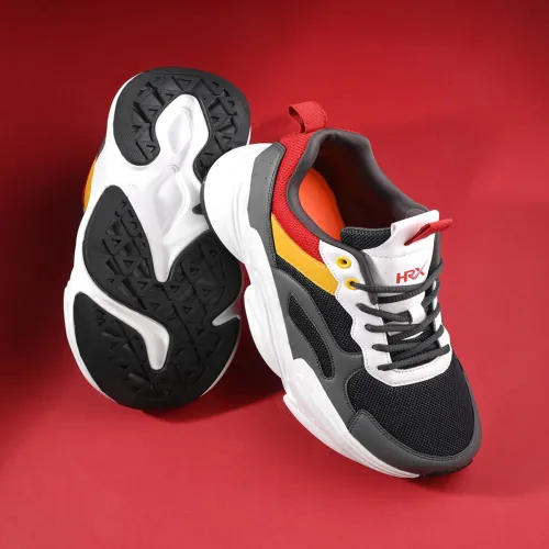 Image of HRX by Hrithik Roshan Men Grey Colourblocked Sneakers