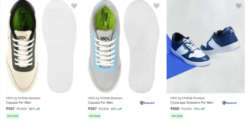 Image of HRX by Hrithik Roshan Men's Shoes Upto 85% Discount