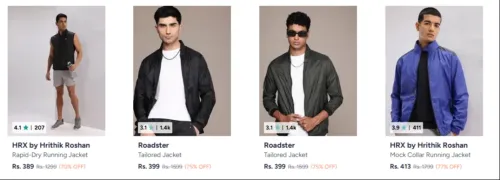 Image of HRX by Hrithik Roshan Winter jackets at minimum 75% Discount